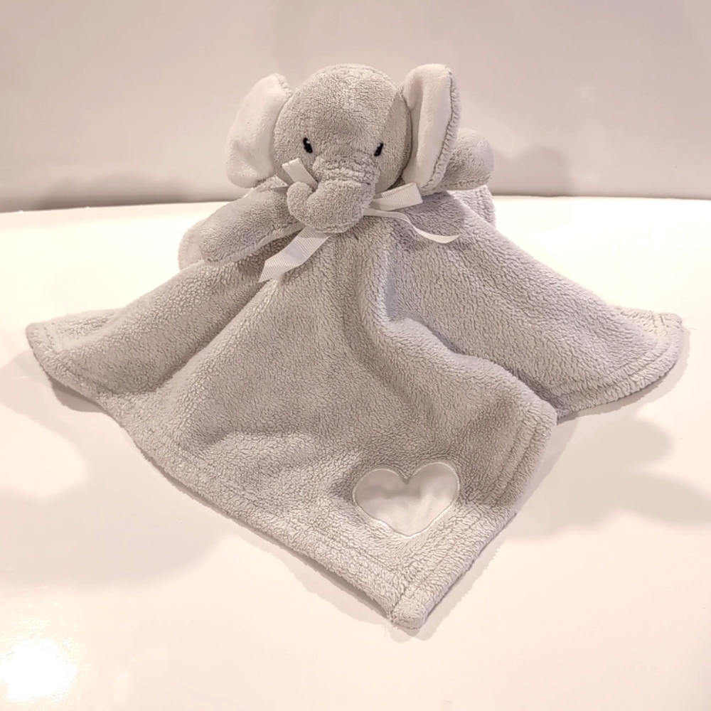 Honey Bunny Grey Elephant Security Blanket Lovey Heart HB